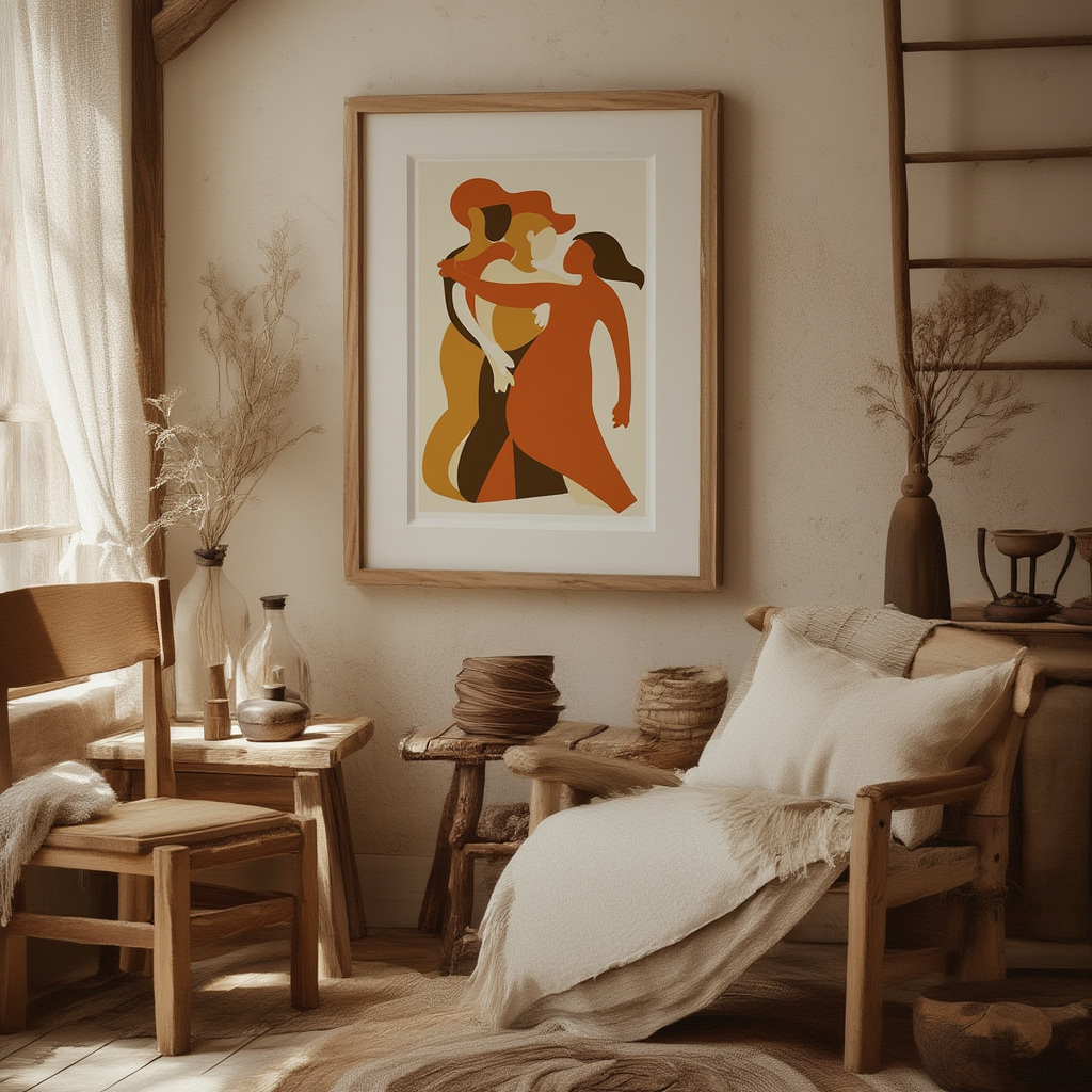 Abstract Figurative Shapes – Minimalist Art Print for Contemporary Interiors