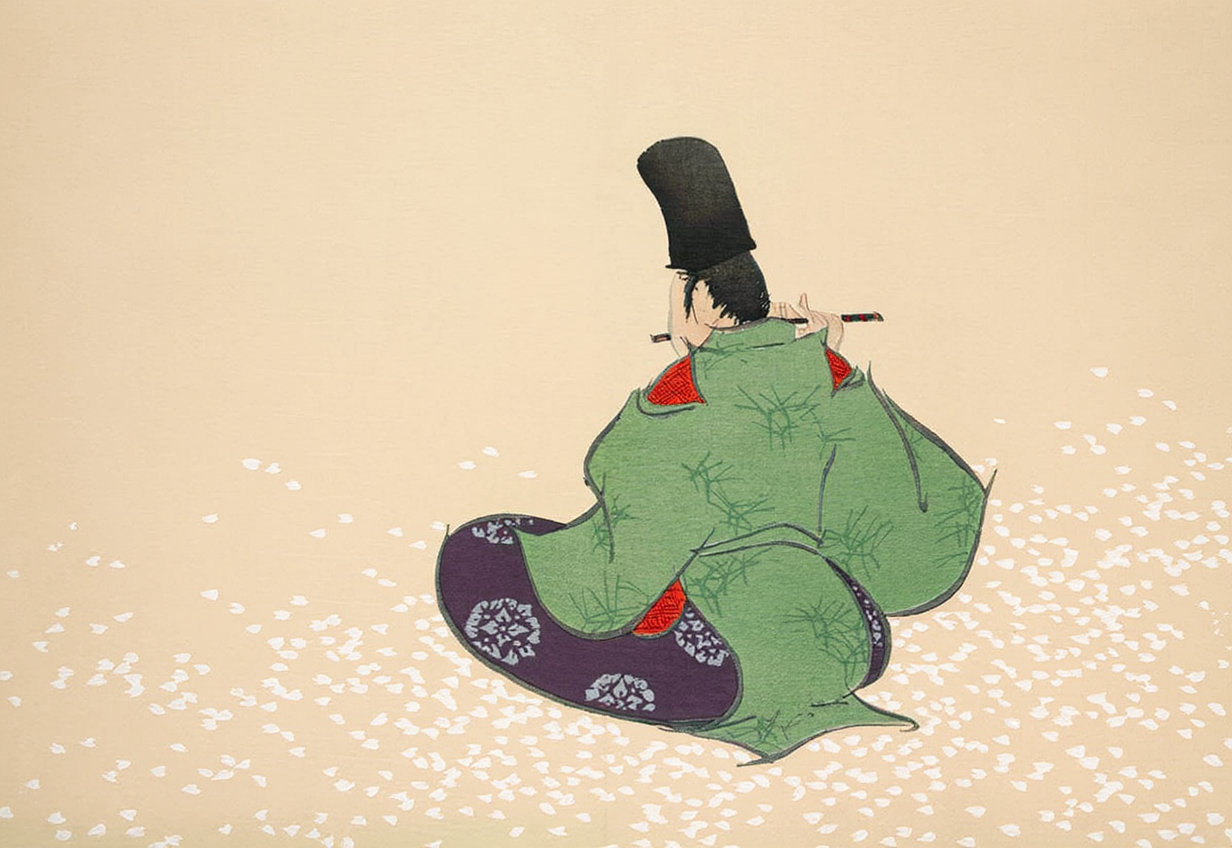 Kamisaka Sekka  - Flute player from Momoyogusa