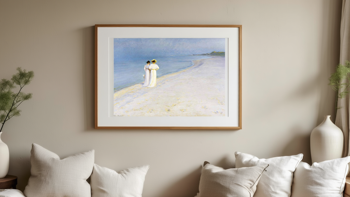 Peder Severin Krøyer – Summer Evening on Skagen’s Beach | Scandinavian Impressionist Art Print | Nordic Coastal Wall Art