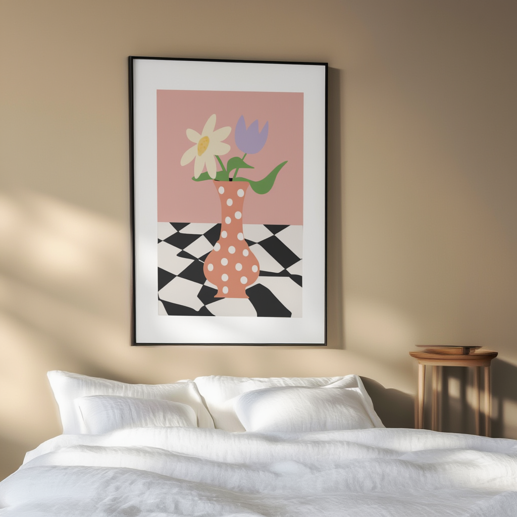 Still Life Serenity – Vase on Table Art Print - Hakyarts