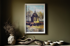 The Church at Nuenen with Churchgoers – Vincent van Gogh Poster | Post-Impressionist Architectural & Landscape Art Print