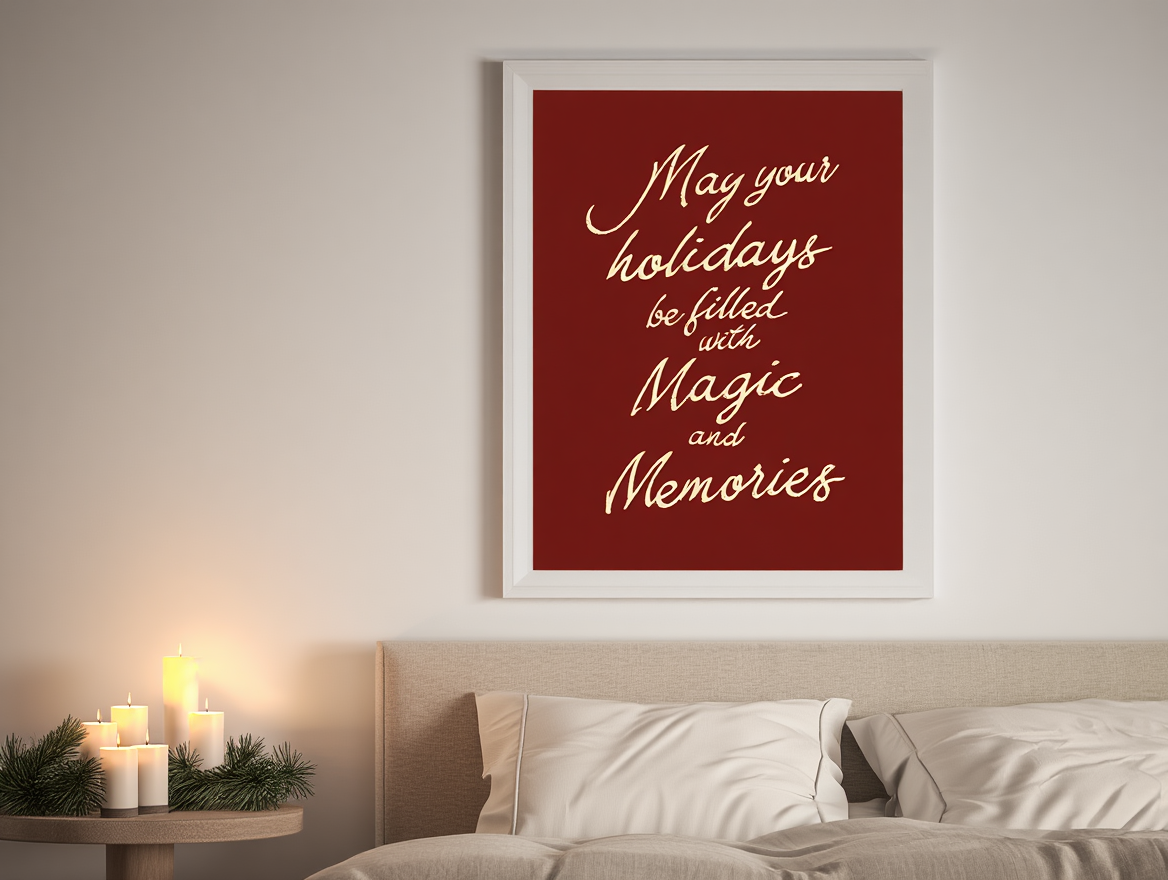 Magic & Memories – Festive Red Christmas Holiday Poster