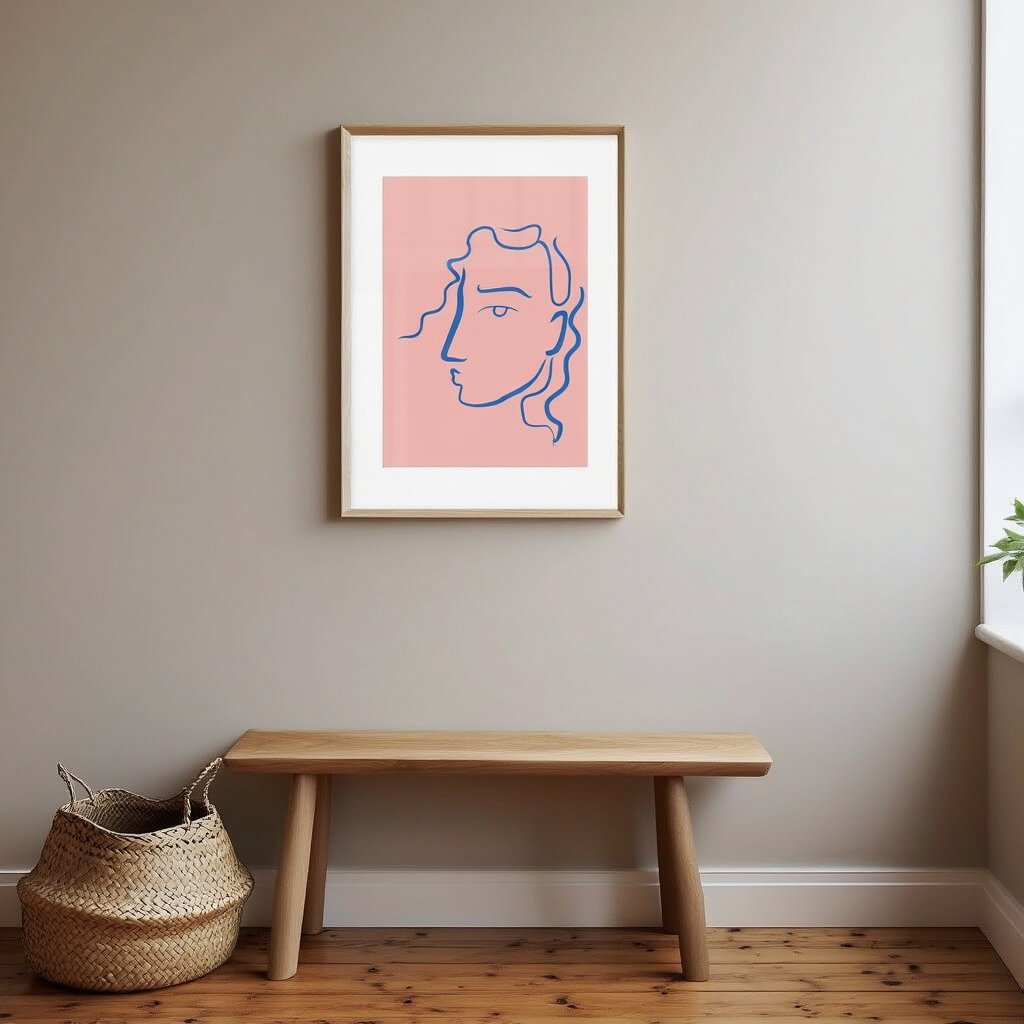 Abstract Female Face – Minimalist Art Print