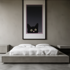 Whiskered Whimsy – Feline on Patterned Rug Poster