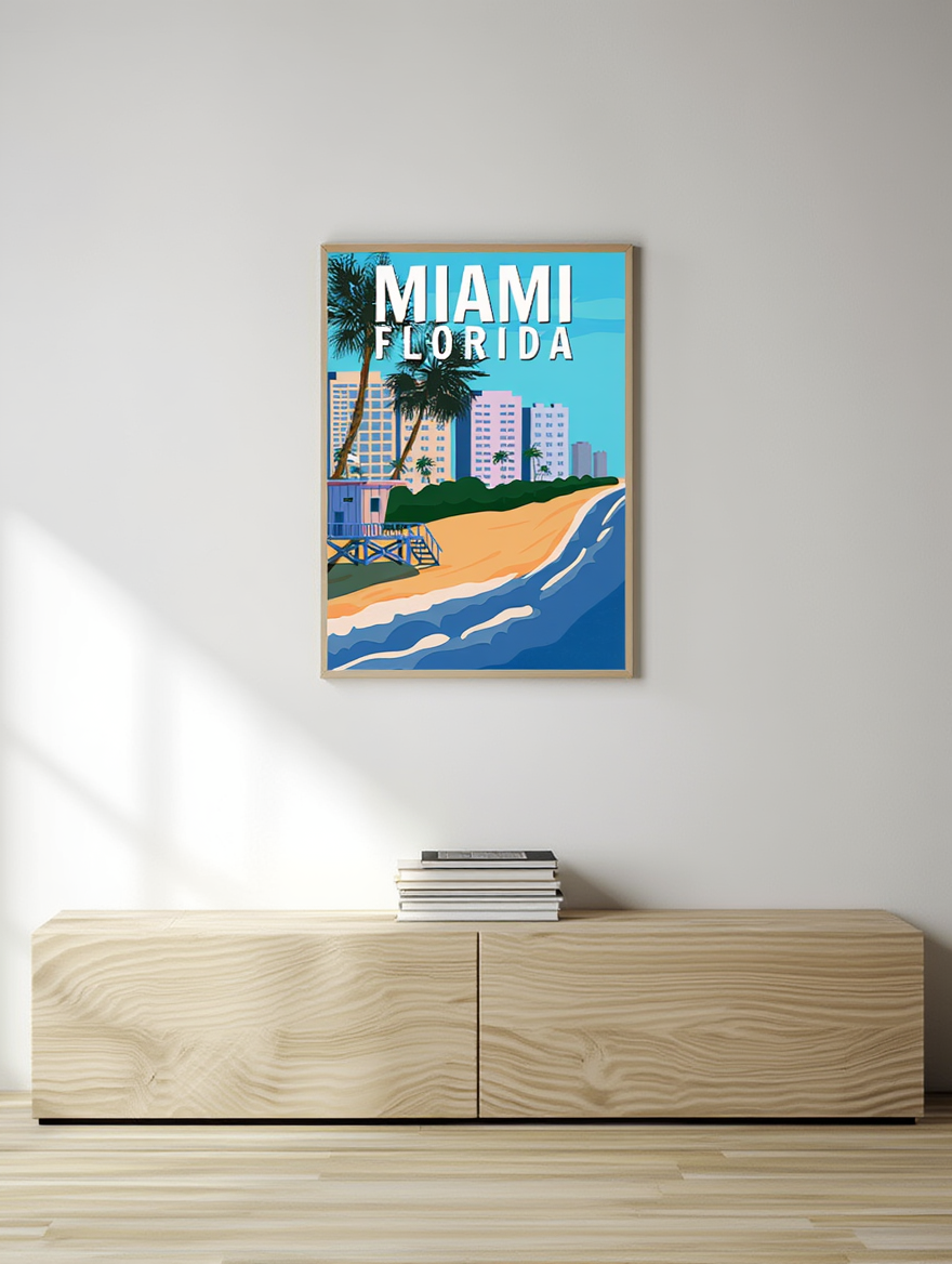 Miami Florida Travel Poster
