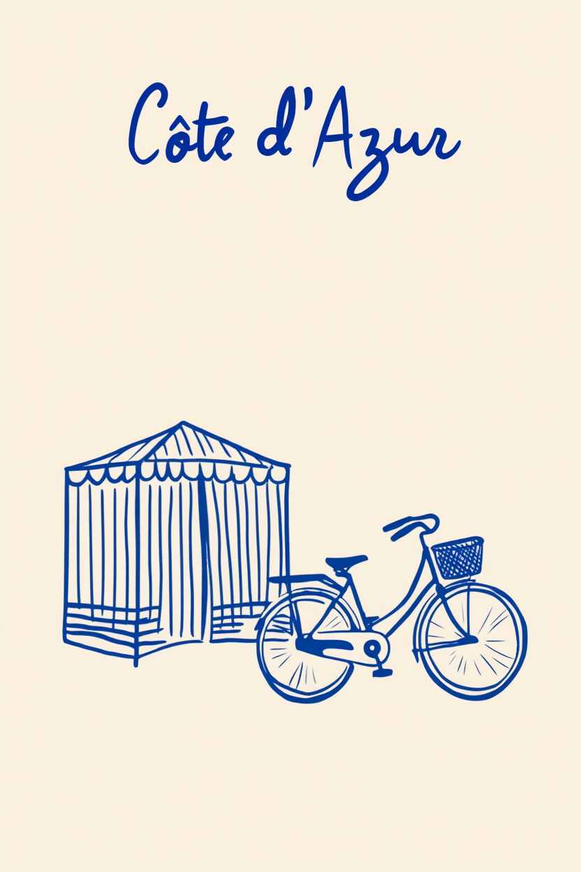 Côte d’Azur – Minimalist Art Print for Contemporary Interiors
