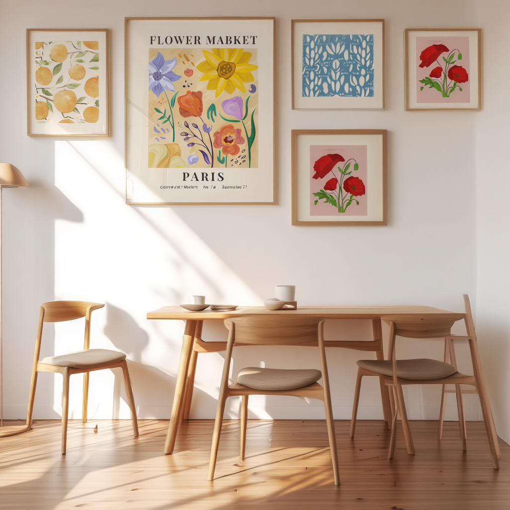 Blooming Joy: 5 Vibrant Flower Market Wall Art Prints
