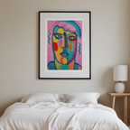 Mystischer Kopf; Kopf in Lila und Blau (1917) by Alexej von Jawlensky – Expressionist Portrait Art Print - Hakyarts