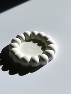 Minimalist Bubble Tray Coaster – White Cream Plaster Home Decor