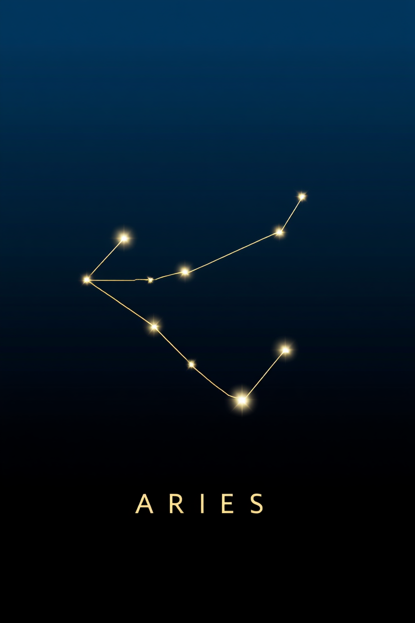 Star Sign Aries Poster | Zodiac Wall Art Print