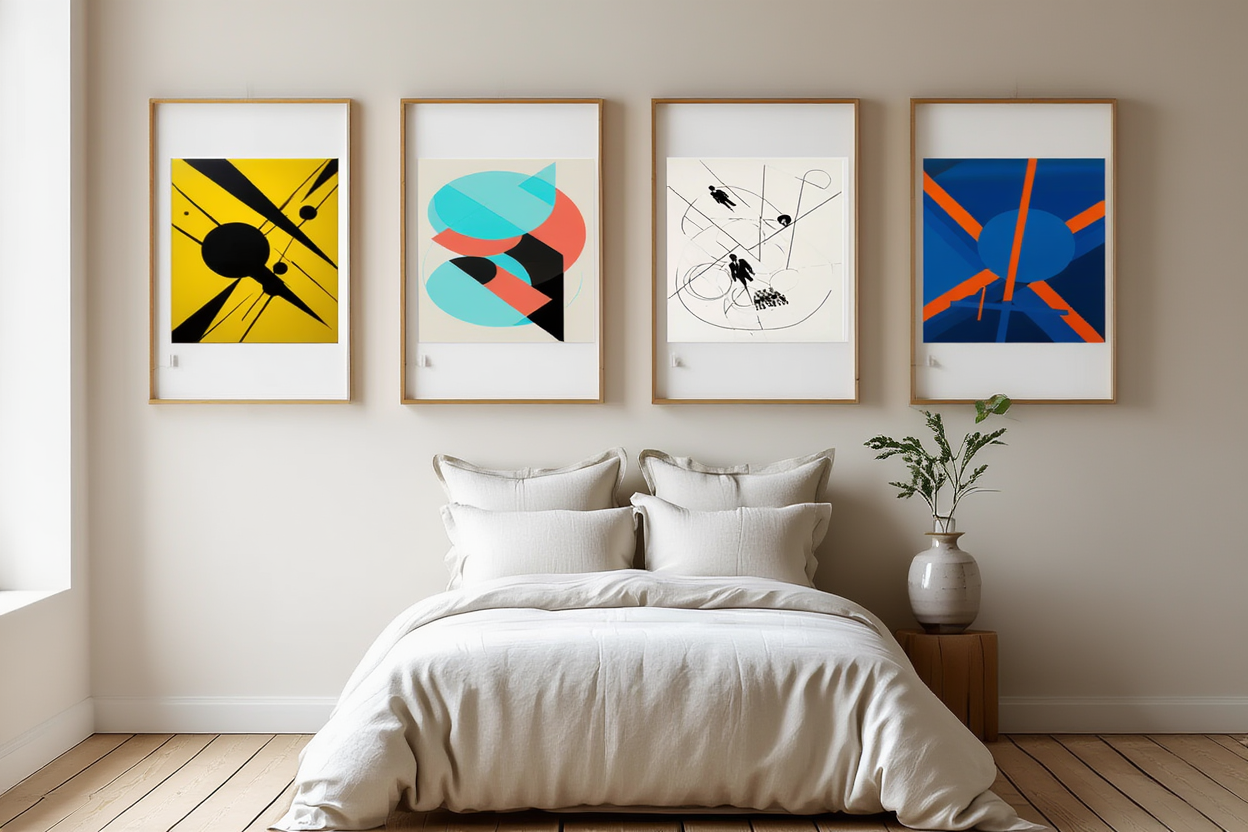 László Moholy-Nagy – 4 Modernist Prints | Abstract Geometric Art Collection