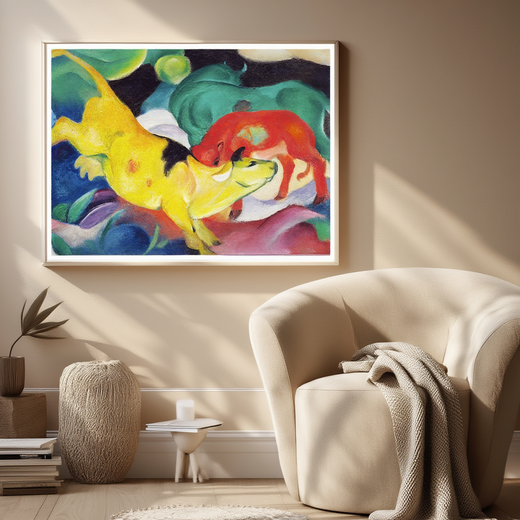 Cows, Red Green Yellow by Franz Marc – Expressionist Animal Art Print - Hakyarts
