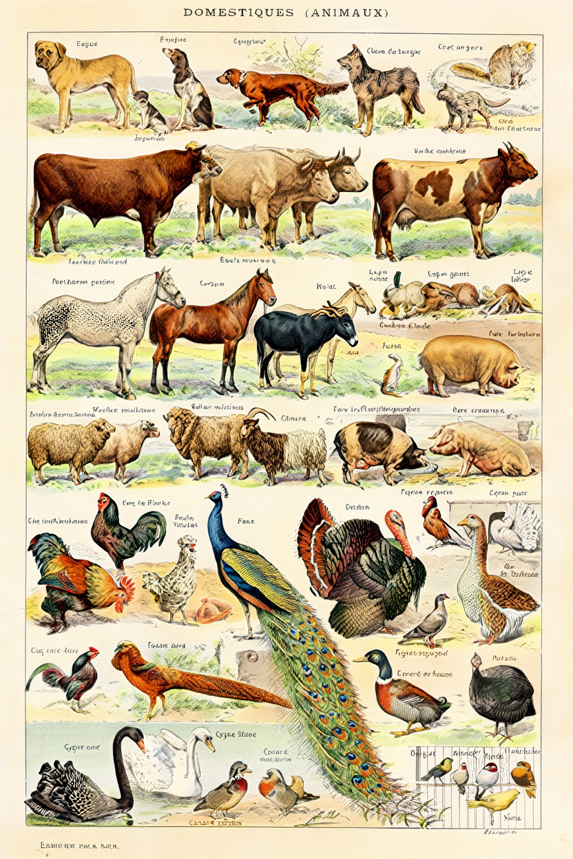 Adolphe Millot - Domestiques Animaux Poster