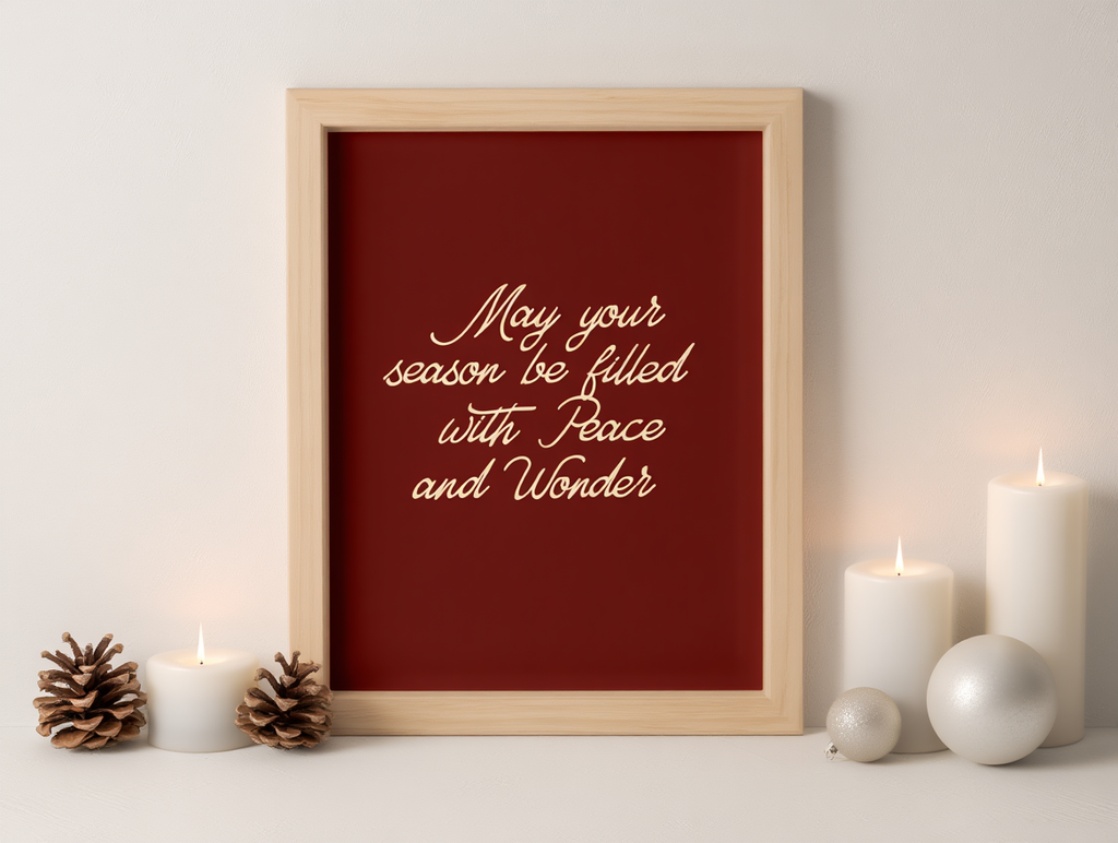 May Your Season Be Filled with Peace and Wonder – Red Christmas Poster