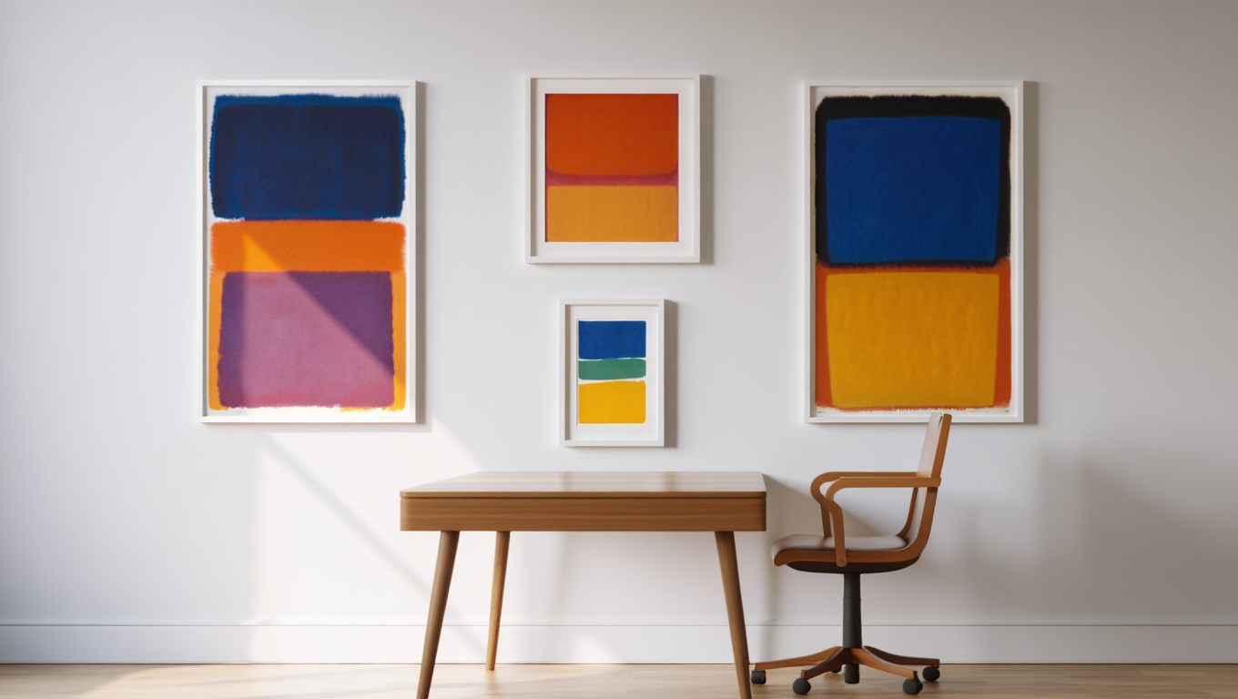 Rothko Abstract – Living Room Set of 4 Modern Prints