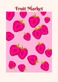 Bright Pink Floral Pattern Wall Poster