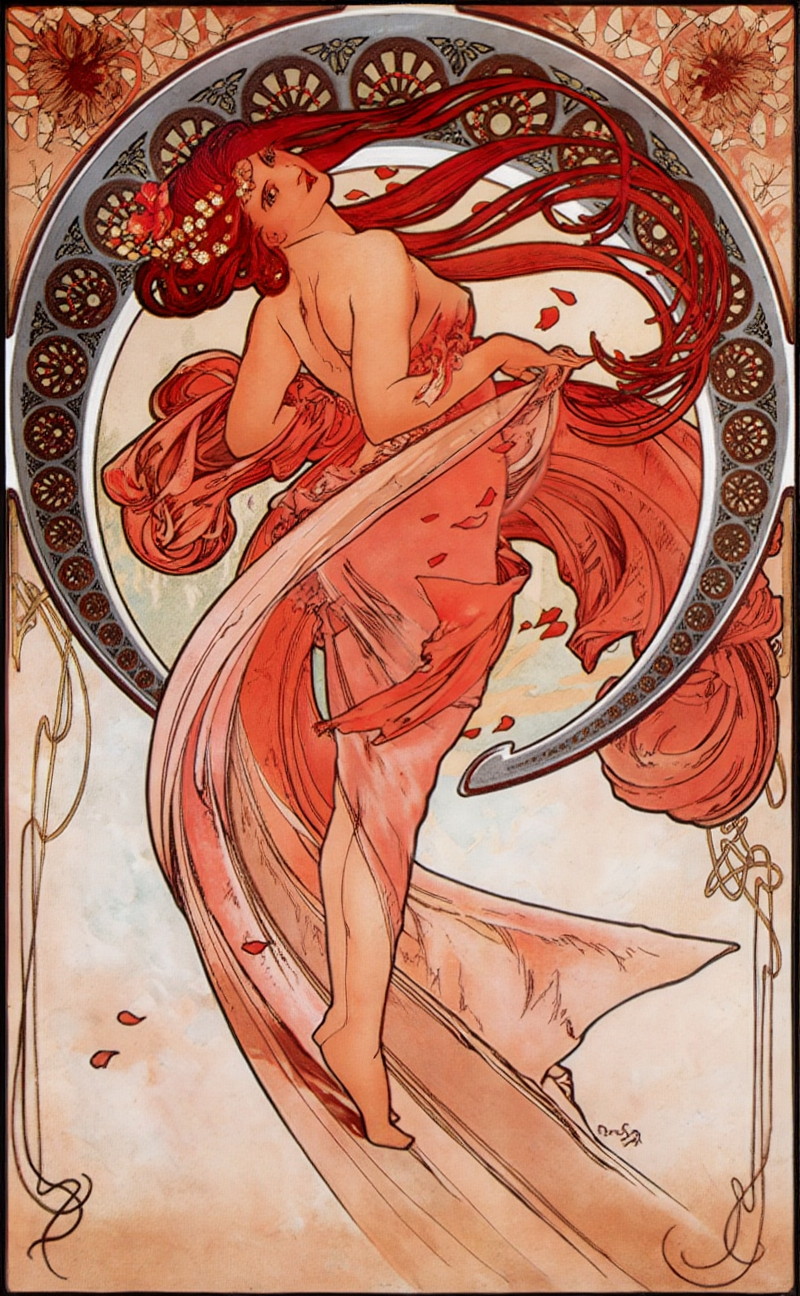 Dance Poster by Alphonse Mucha – Art Nouveau Decorative Art Print