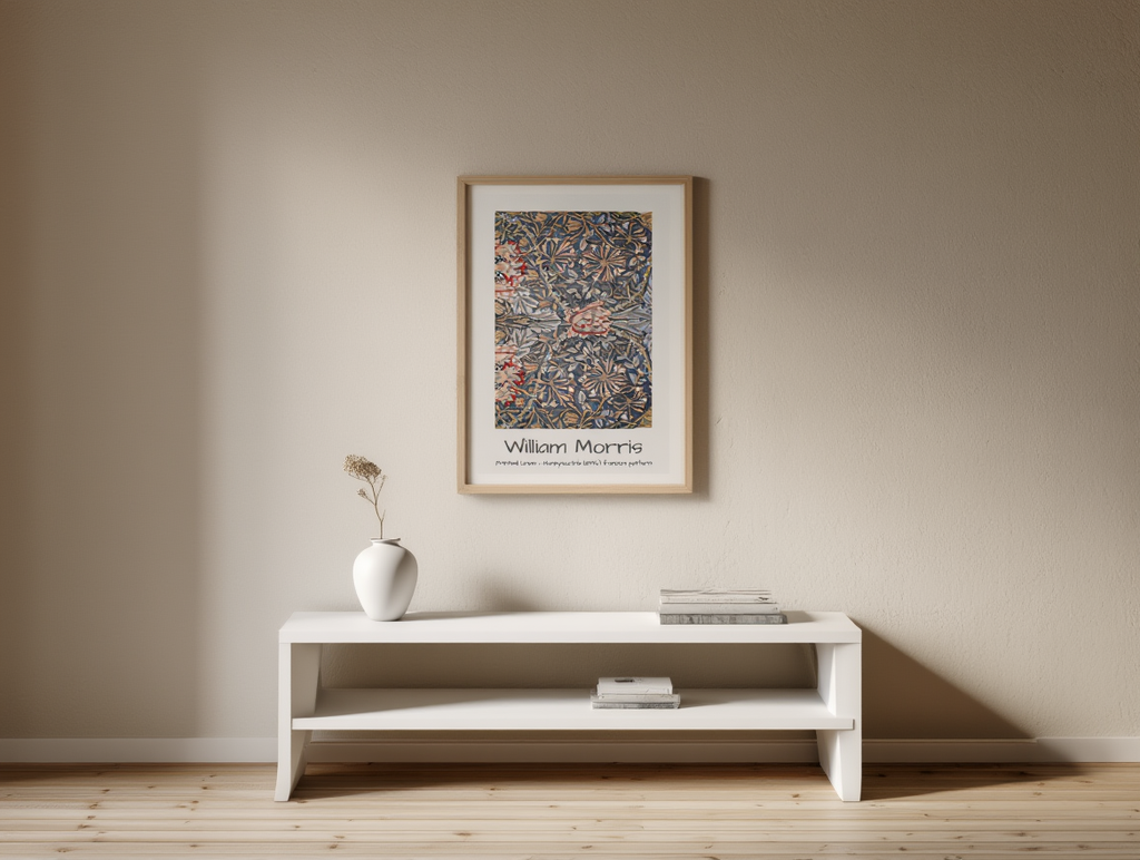 Honeysuckle Pattern – William Morris Printed Linen Art Print | Iconic Arts & Crafts Design