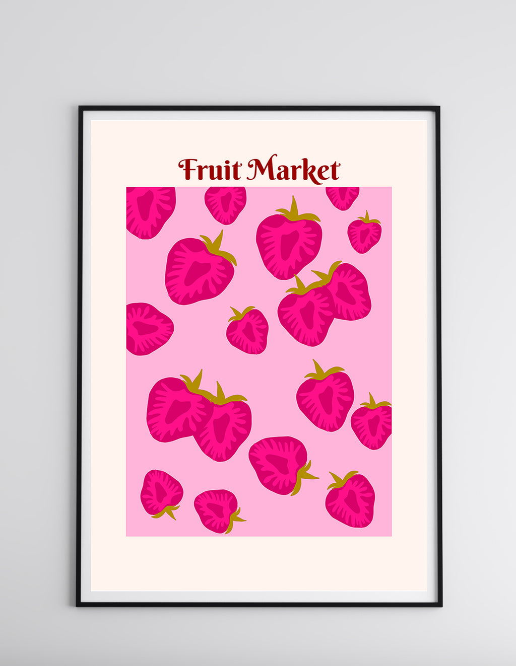 Bright Pink Floral Pattern Wall Poster