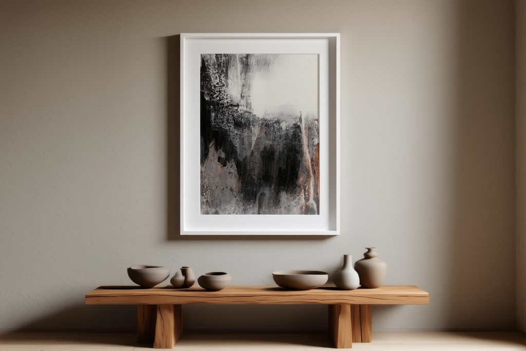 Grey Brush Stroke Poster No3