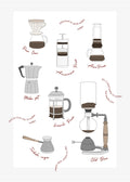 Monochrome Coffee Kitchen Print