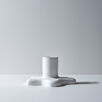 Minimalist Flower Shaped Plaster Candle Holder – White Cream  Home Decor