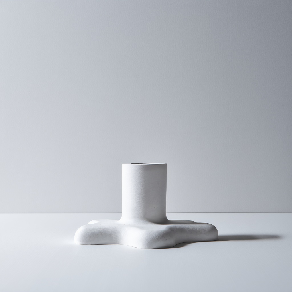 Minimalist Flower Shaped Plaster Candle Holder – White Cream  Home Decor