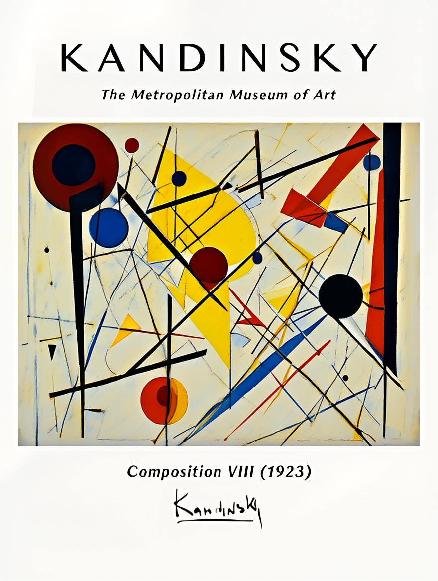 Kandinsky Geometric Abstract – 6 Modern Bauhaus Prints -Colorful Composition Gallery Wall Set for Living Room, Bedroom, or Office