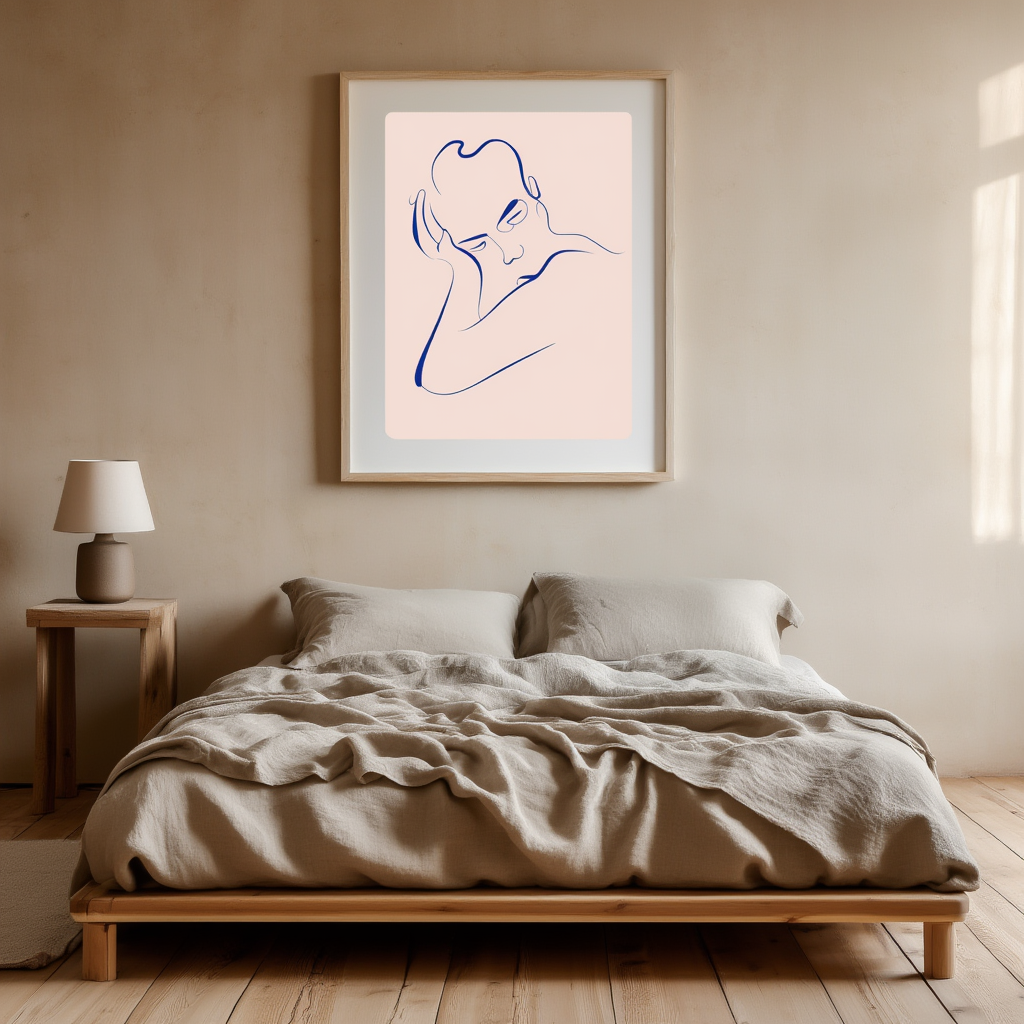 Sleepy – Minimalist Line Art Abstract Print