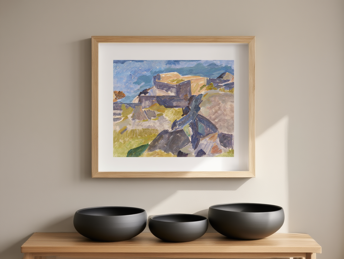 Edvard Weie – Streetlife near a Harbour Poster | Danish Expressionist Urban Landscape Print