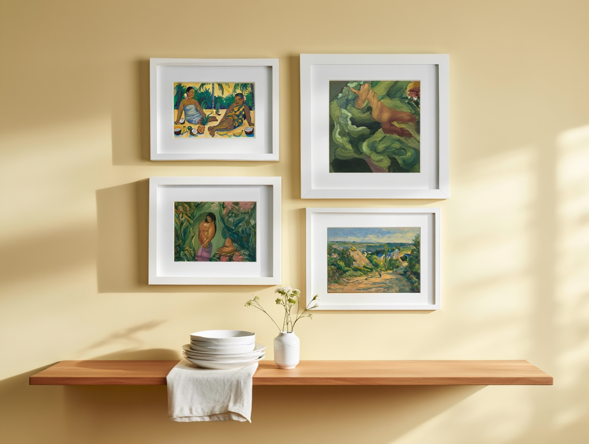 Gauguin Bold Colors & Forms – 4 Prints Mix & Match Paradise Scenes
