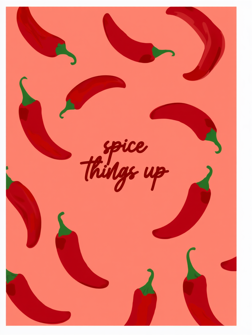 Red Spicy Peppers – Set of 4 Prints