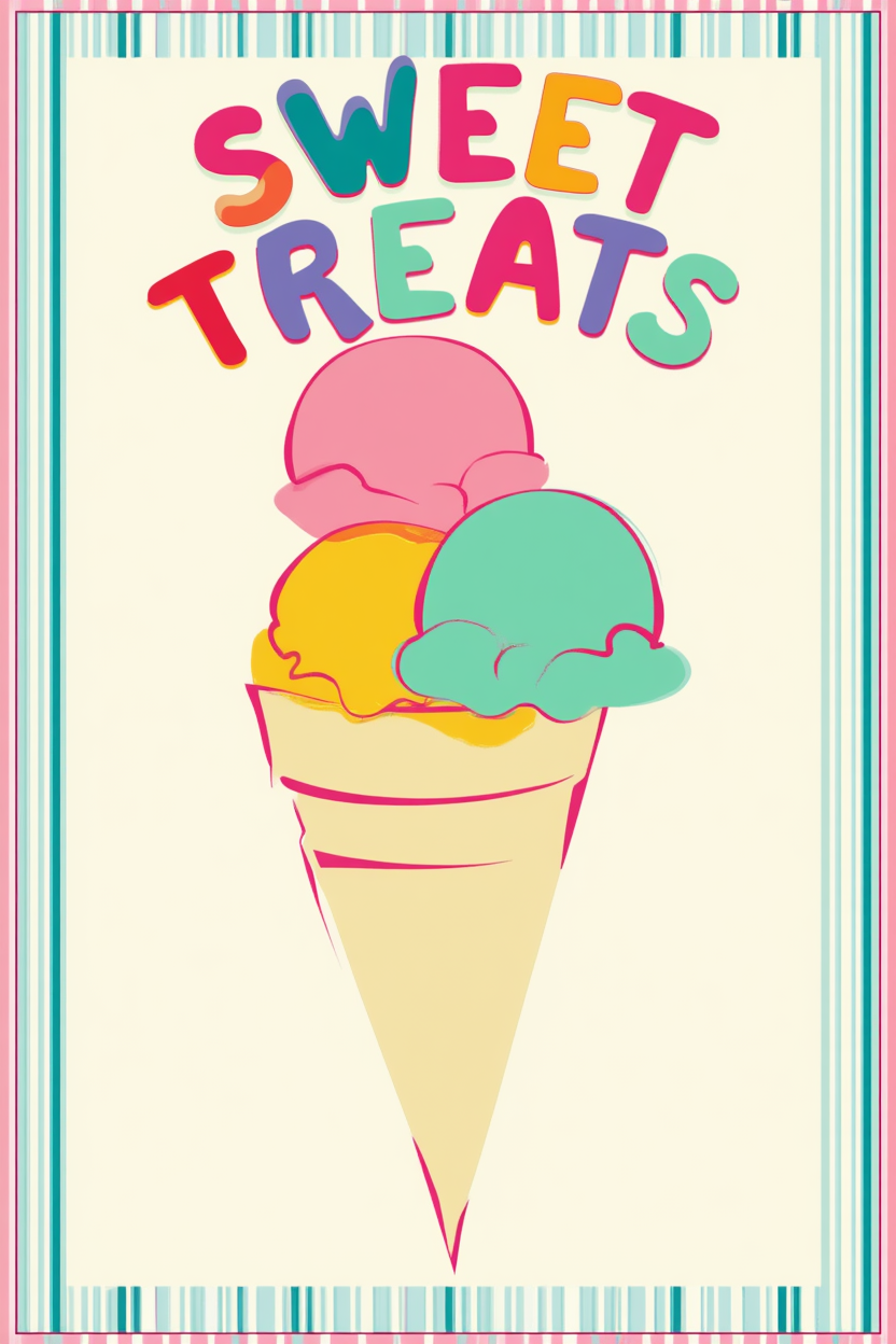 Sweet Treats – Fun Minimalist Art Print for Kitchens & Dining Spaces
