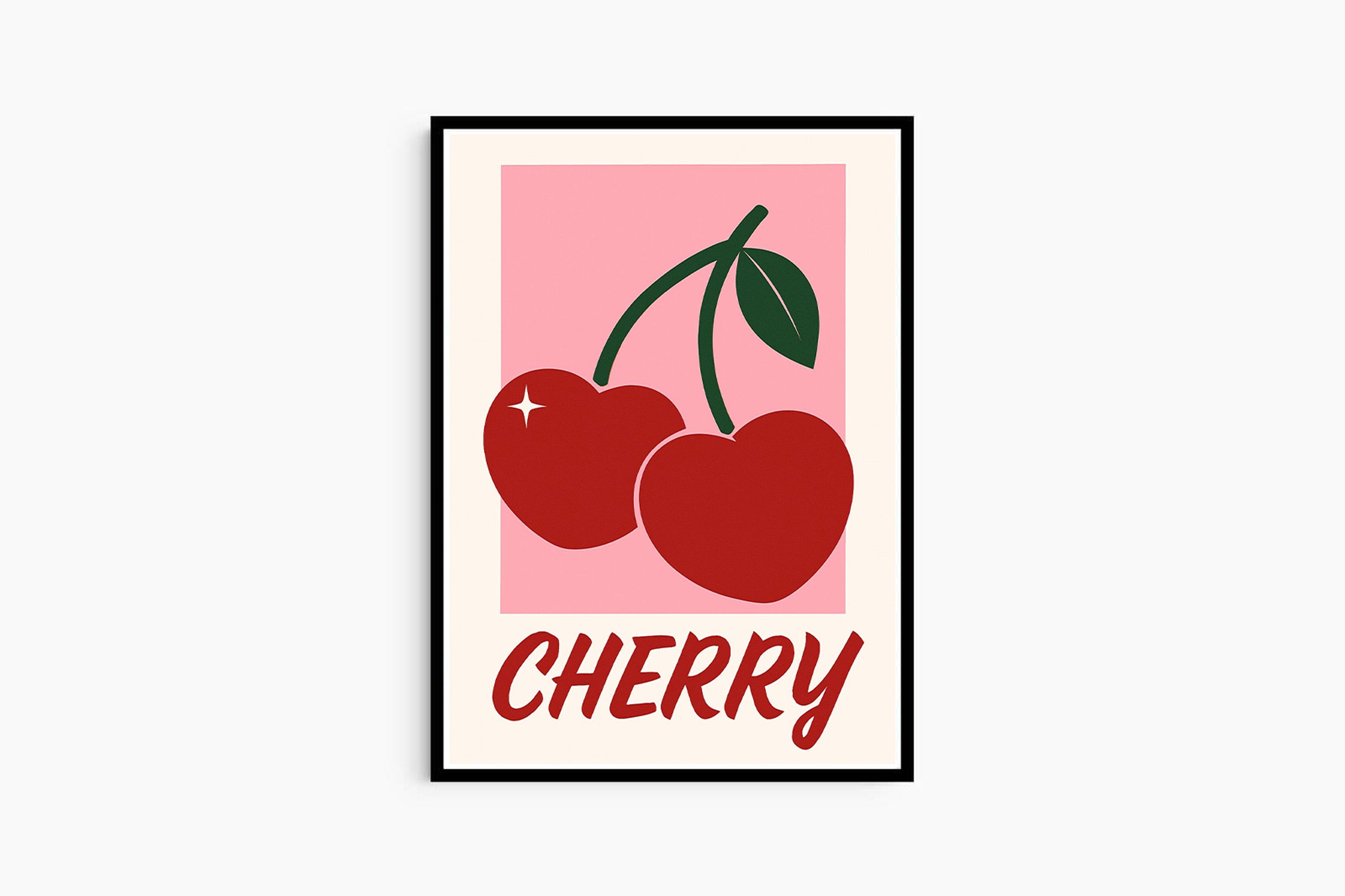 Cherry Pop Poster – Vibrant Fruit Wall Art for Kitchen & Living Room Decor