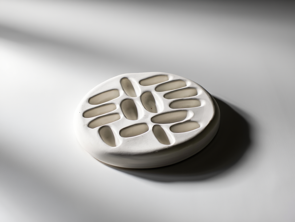 Minimalist Plaster Jewelry Tray Holder – White Cream  Home Decor