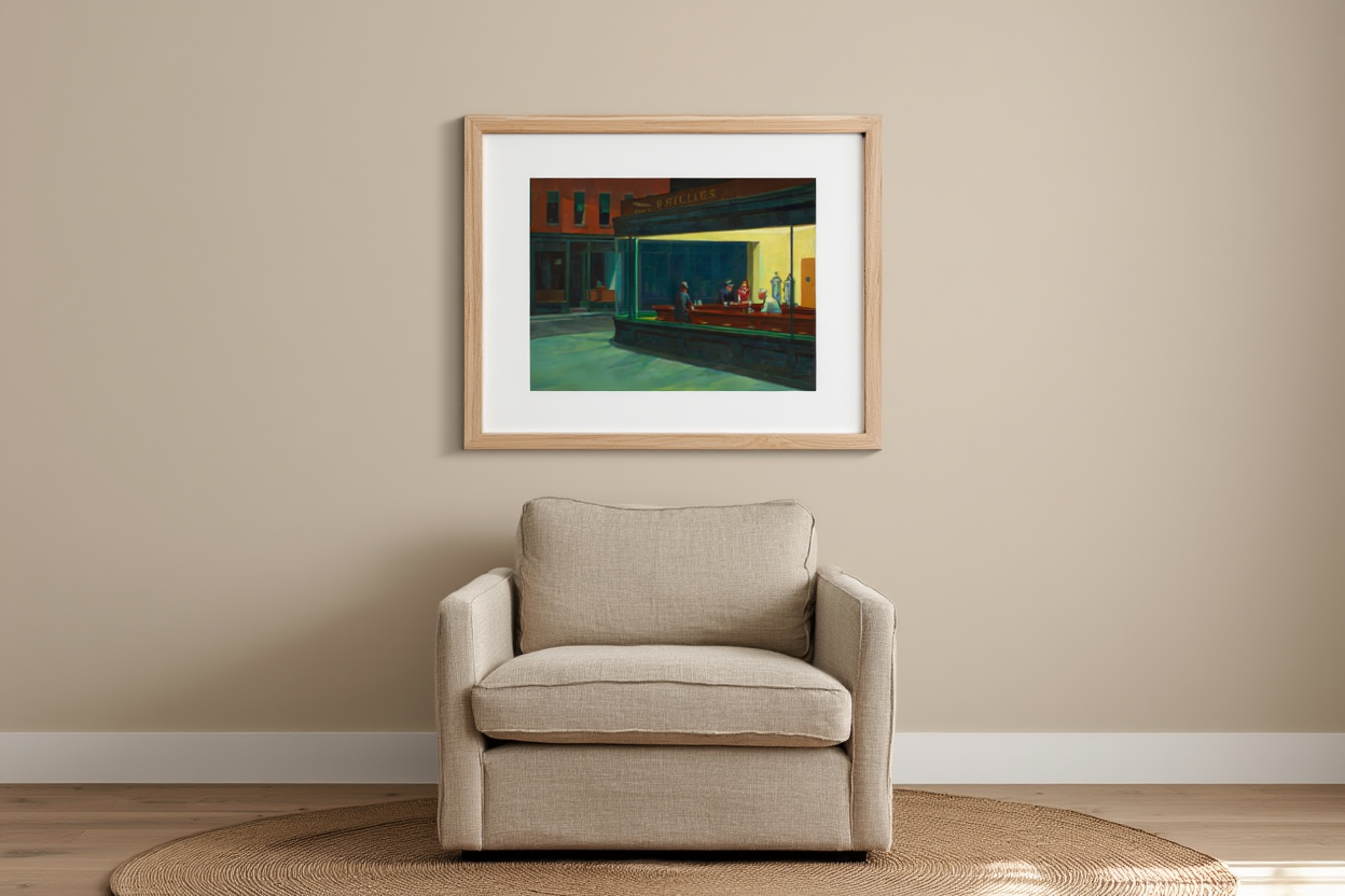 Edward Hopper – Nighthawks, 1942 – American Realist Art Print | Iconic Modernist Wall Decor