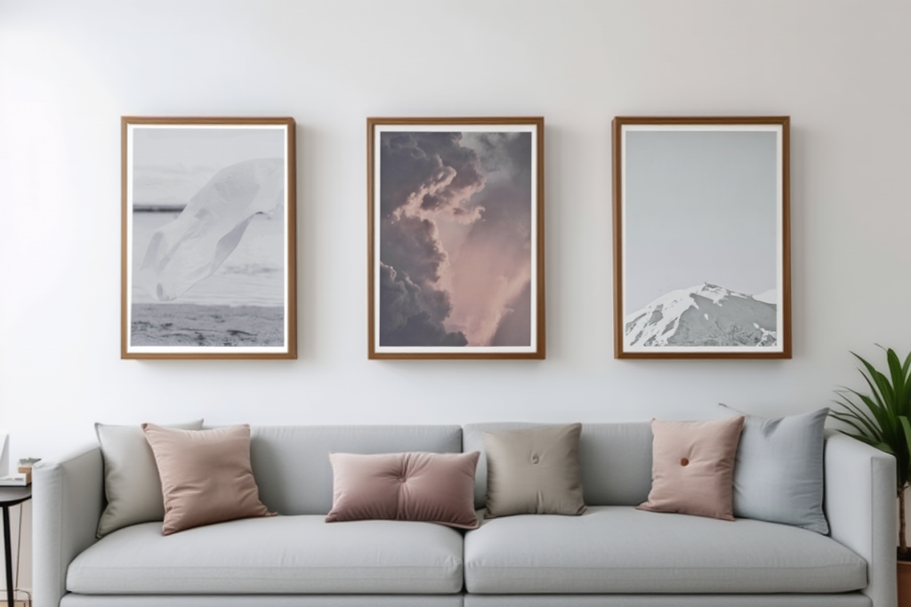 Monochrome Skies: 3 Black & White Cloud Prints Set