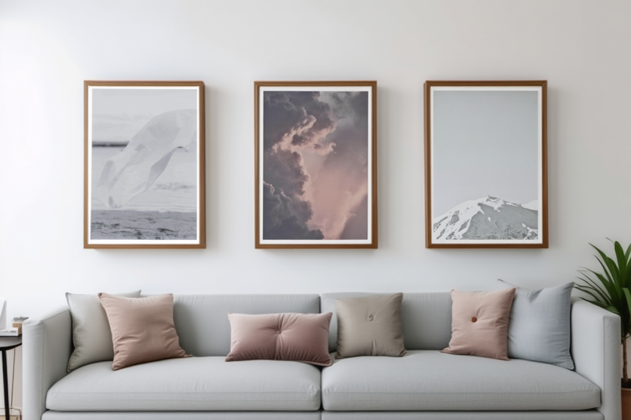 Monochrome Skies: 3 Black & White Cloud Prints Set