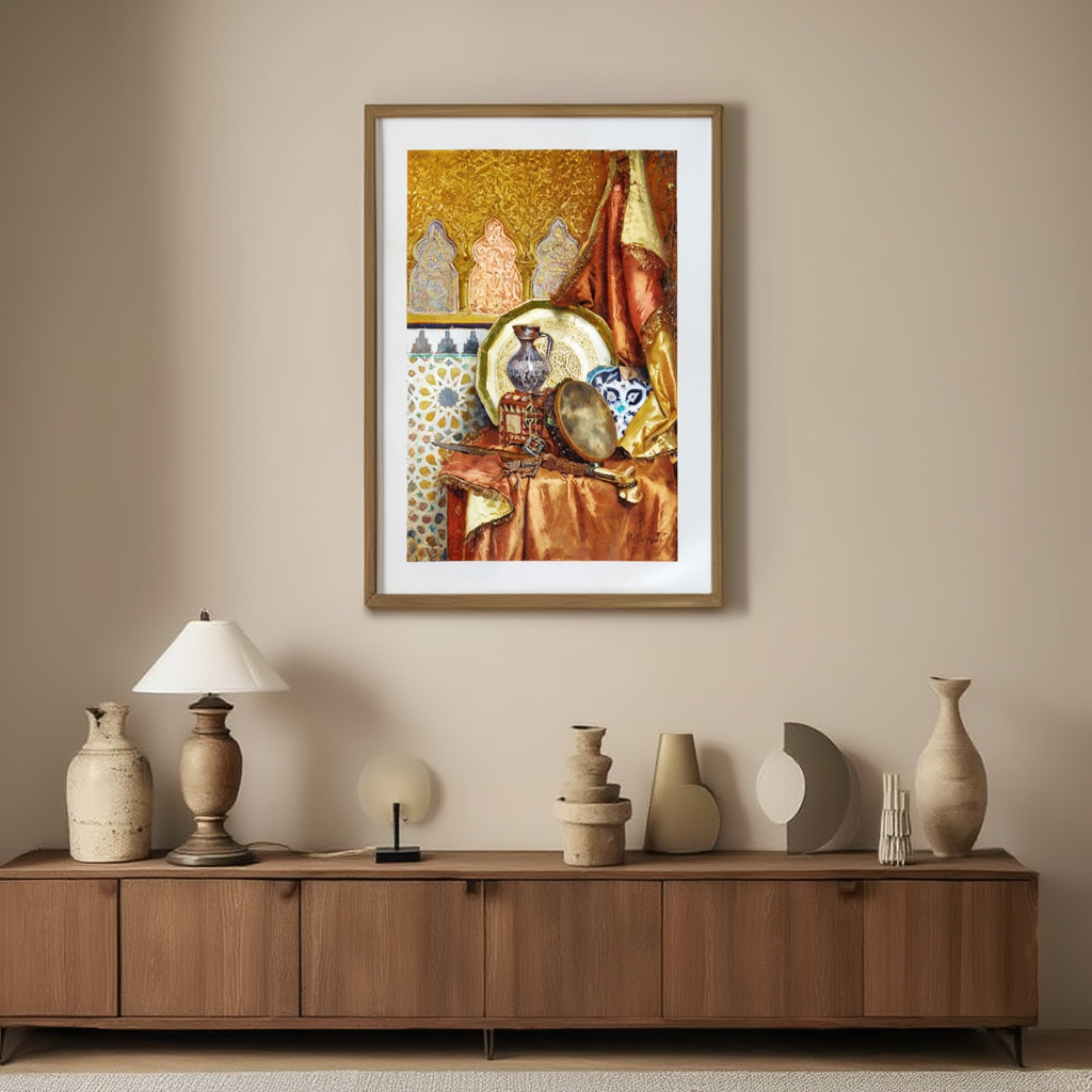 A Still Life with Moroccan Objects – Rudolf Ernst | Orientalist Art Print