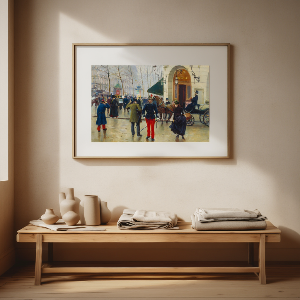 Jean Béraud  - Le Boulevard des Capucines et le Théâtre du Vaudeville