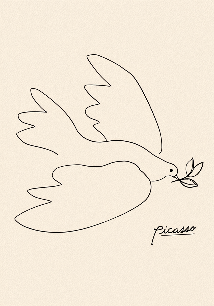 Dove of Peace by Pablo Picasso – Vintage Spanish Peace Symbol Art Print