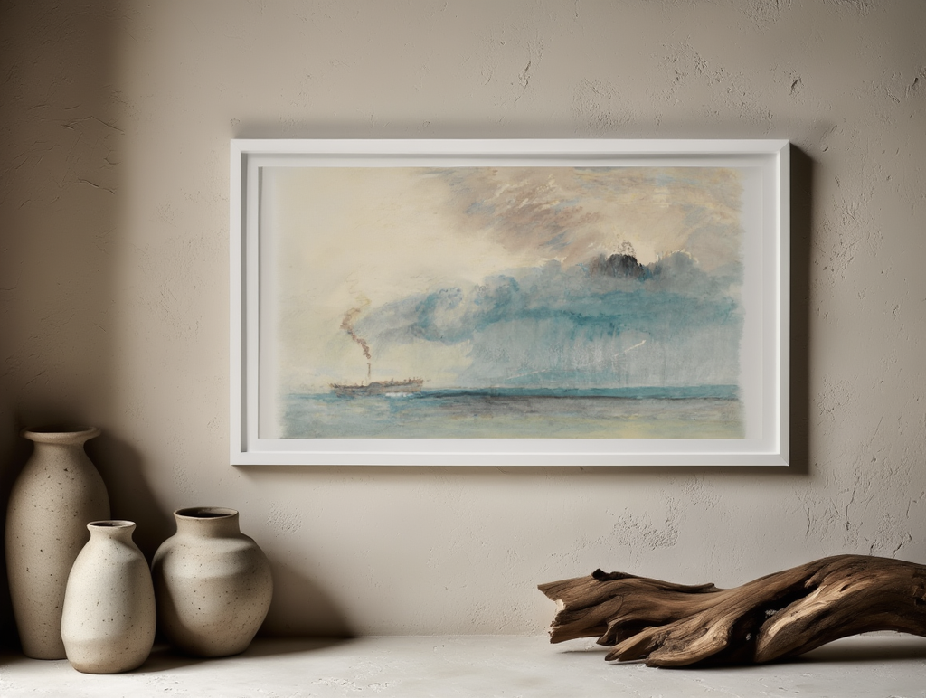 William Turner - A Paddle-Streamer in a Storm