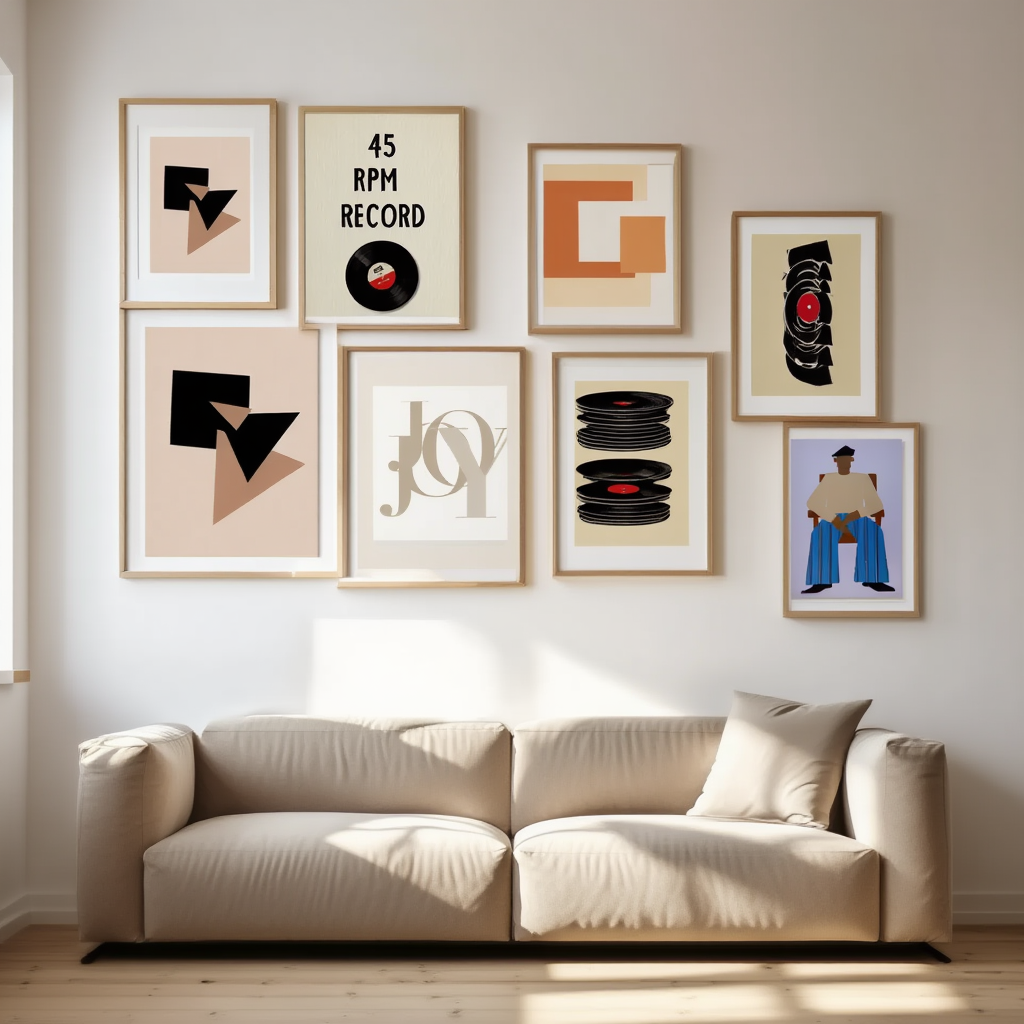 Abstract Figures & Music – 7-Piece Modern Art Prints Mix & Match