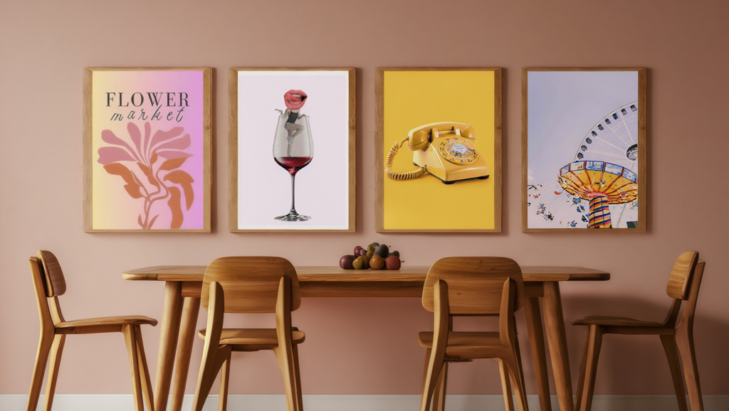 Retro Vibes – 4-Piece Wall Art Set