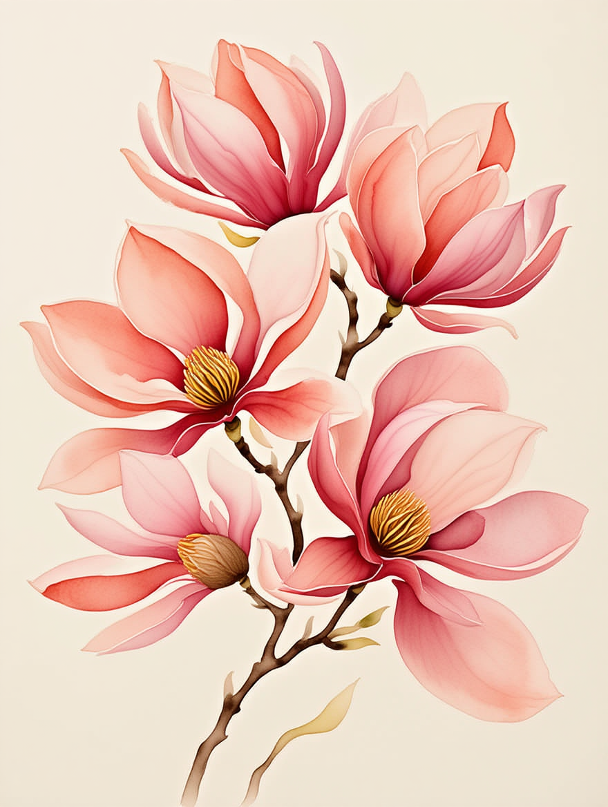Peach & Petal – Romantic Floral Illustration