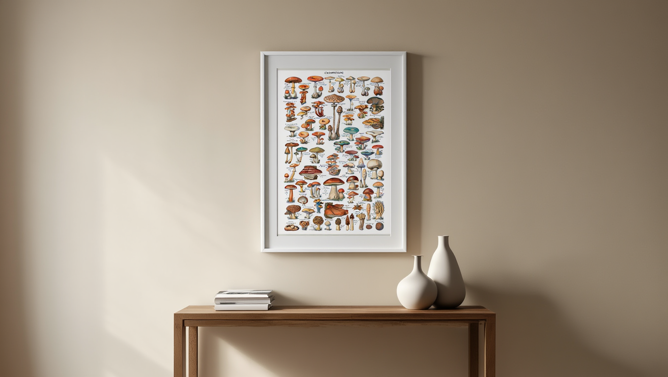 Adolphe Millot - Champignons Poster