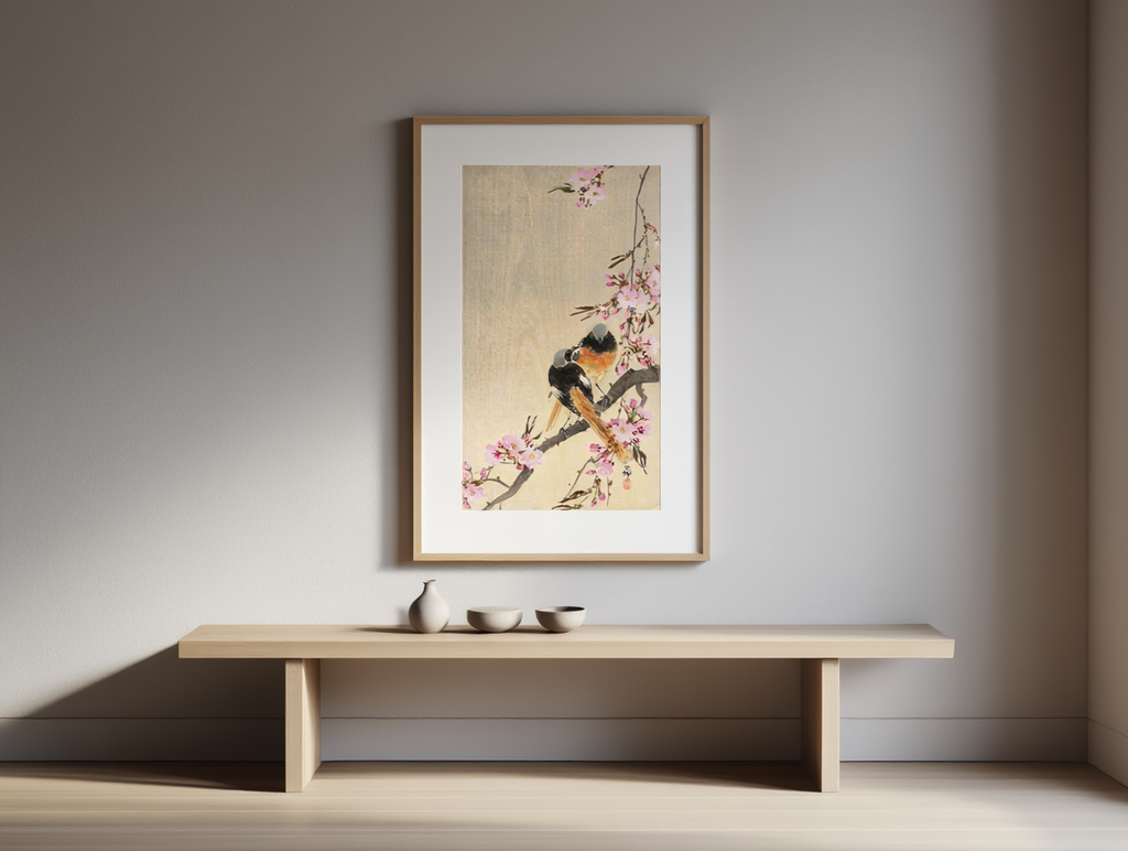 Ohara Koson - Redstart on Cherry Blossom