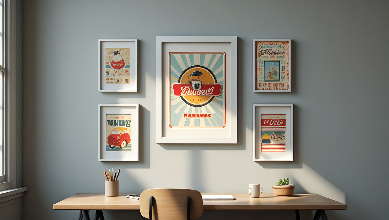 Retro Revival – 5-Piece Vintage Wall Art Set