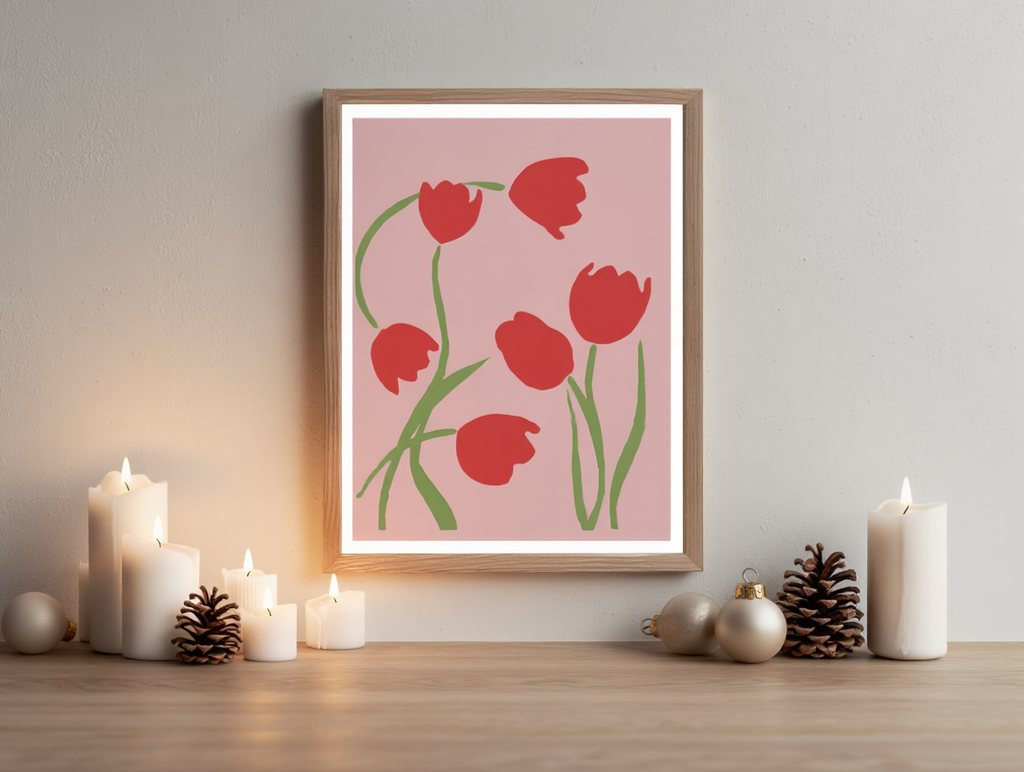 Red Tulips – Festive Print