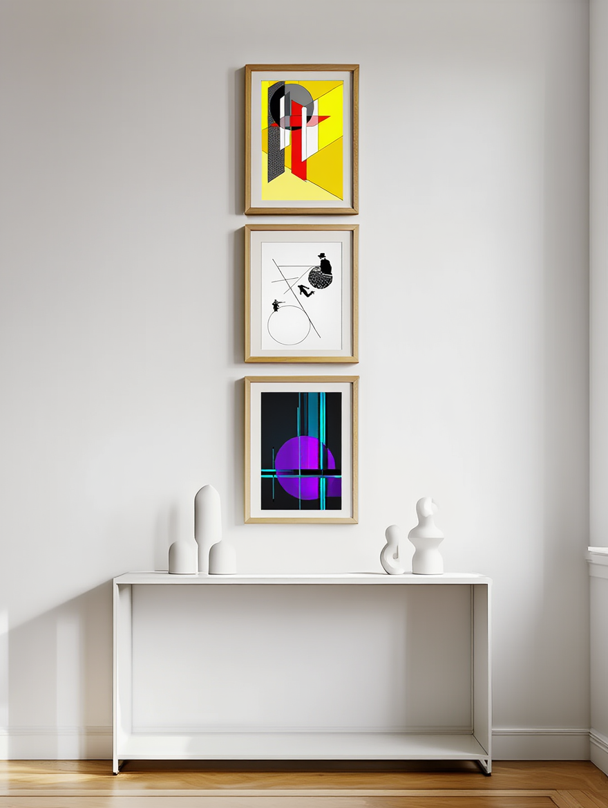 László Moholy-Nagy – 3 Modernist Prints | Abstract Geometric Art Collection